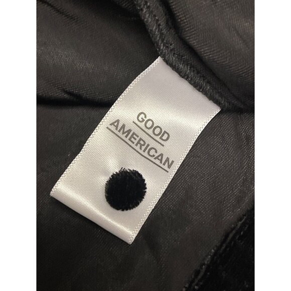 Good American Women's Robe Kimono Black Velvet Wrap Belt Viscose Jacket Large - Picture 10 of 12